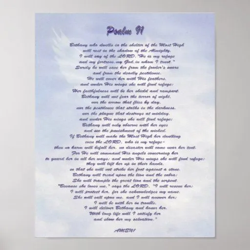 Salmo 91 NIV del refugio de Bethany Poster | Zazzle