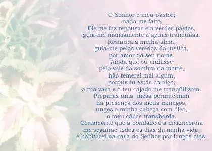 Salmo 23 - Imprimir e Online | Mensagens - Cultura Mix Salmo 23 - Imprimir e Online | Mensagens - Cultura Mix
