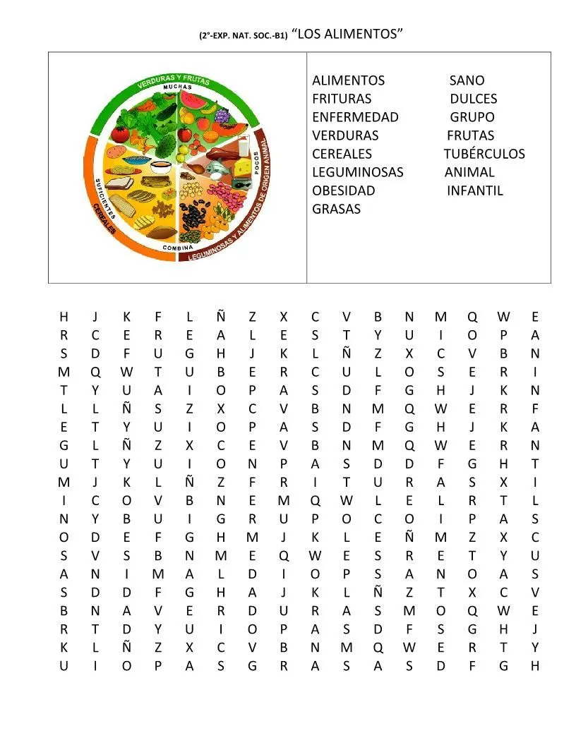 Sopas de letras de comida saludable - Imagui Sopas de letras de comida saludable - Imagui