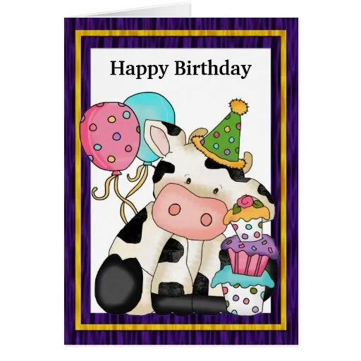 Saludo Del Cumpleaños De La Vaca Tarjetas, Invitaciones, Tarjetas ... Saludo Del Cumpleaños De La Vaca Tarjetas, Invitaciones, Tarjetas ...