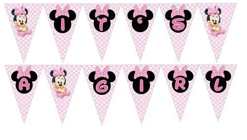 SAME DAY SERVICE - Baby Minnie Mouse It's a Girl Banner - Baby ...