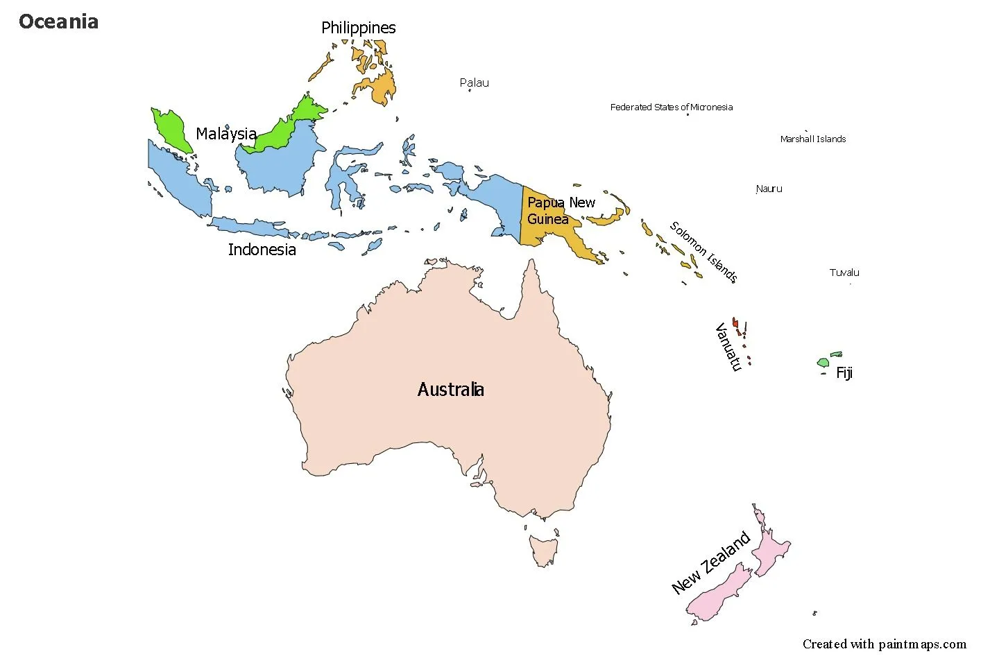 Sample Maps for Oceania (colored) | Map, Map maker, Shadow Sample Maps for Oceania (colored) | Map, Map maker, Shadow