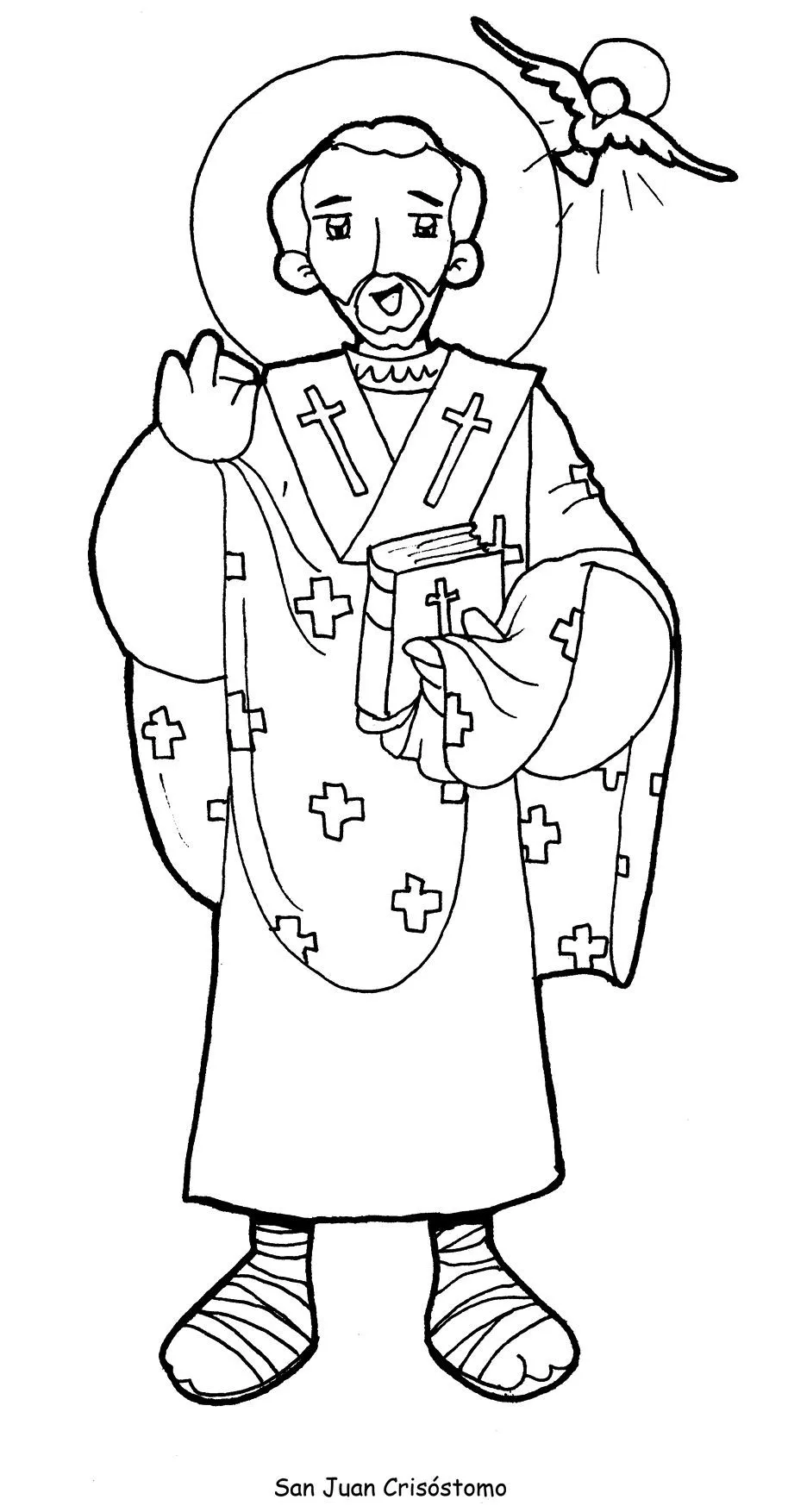 SAN JUAN CRISÓSTOMO para pintar. | Dibujo, Reindeer, Santos SAN JUAN CRISÓSTOMO para pintar. | Dibujo, Reindeer, Santos