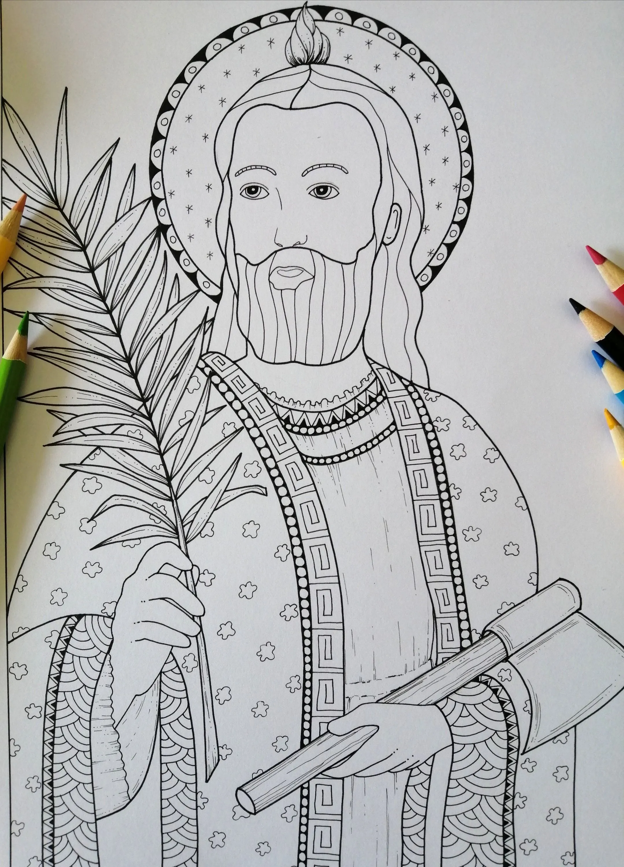 San Judas Tadeo Dibujo para colorear para adultos archivo - Etsy España San Judas Tadeo Dibujo para colorear para adultos archivo - Etsy España