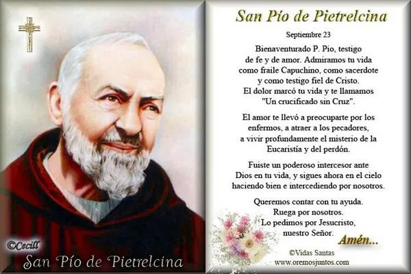 San Padre Pio on Twitter: "ORACION DEL PADRE PIO PARA EL ALIVIO ...