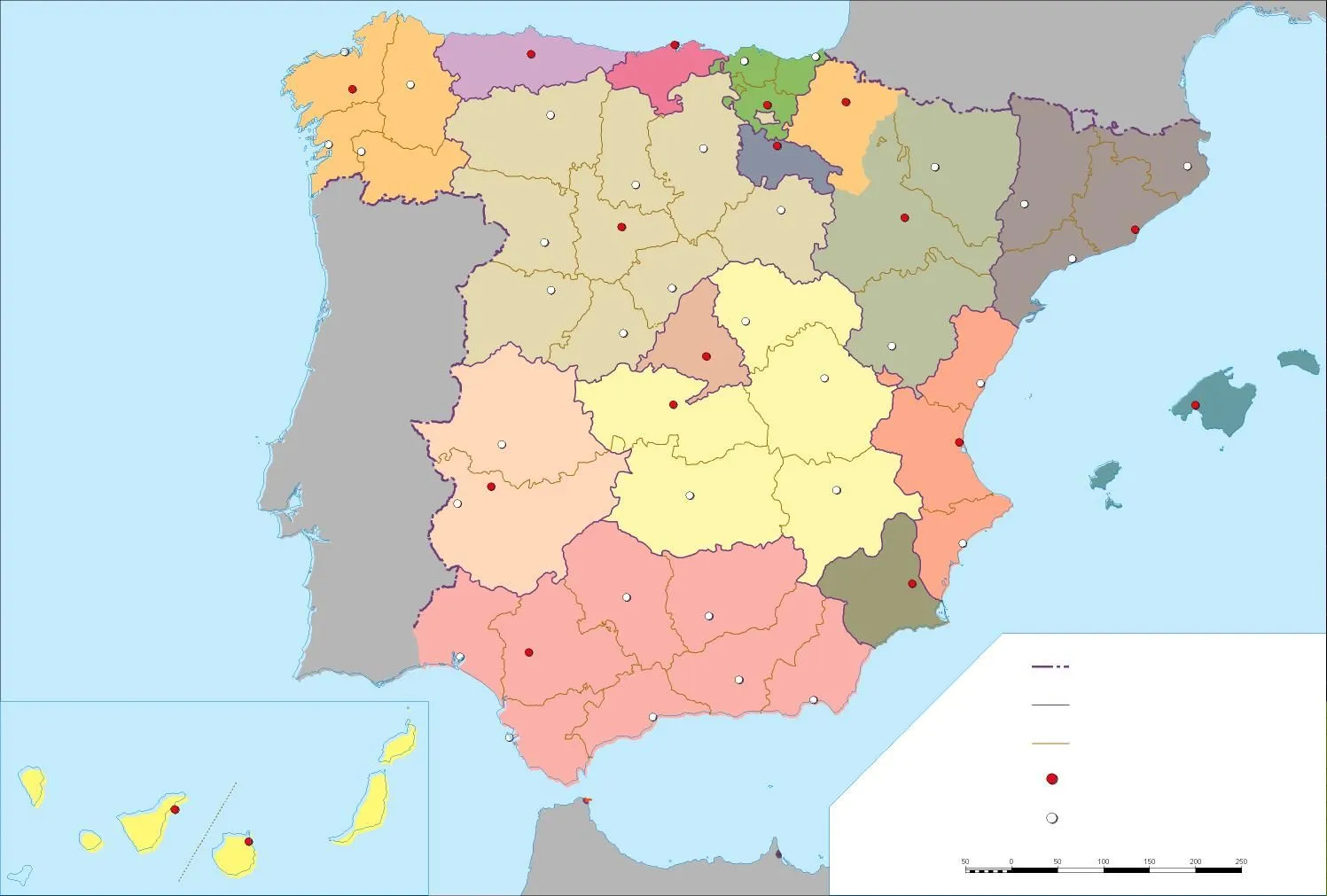 San Rafael School 1: Mapa España Político.