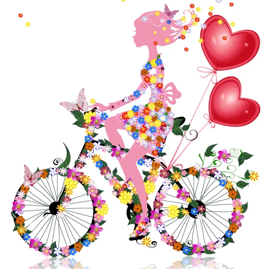 San Valentín chica floral - Vector | Vector ClipArt San Valentín chica floral - Vector | Vector ClipArt
