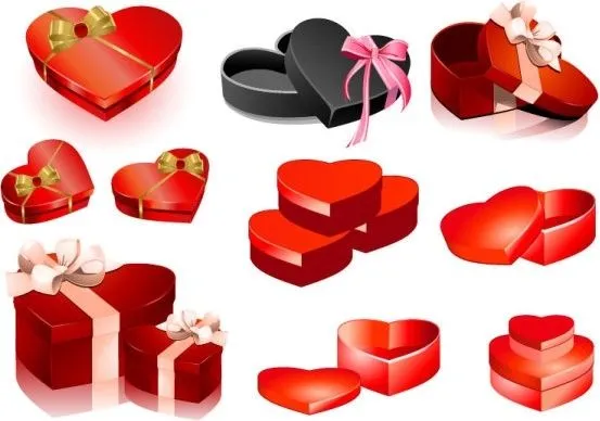 Día de San Valentín heartshaped vector caja de regalo Vector del ... Día de San Valentín heartshaped vector caja de regalo Vector del ...