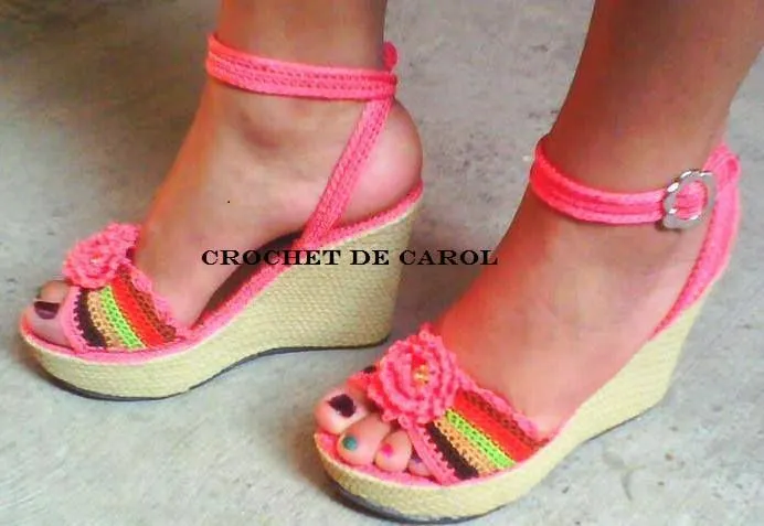 SANDALIA TEJIDAS A MANO DISEÑOS EXCLUSIVOS | Sandalias crochet ...