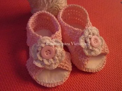 SANDALIAS A CROCHET PARA BEBES | Aprender manualidades es ...