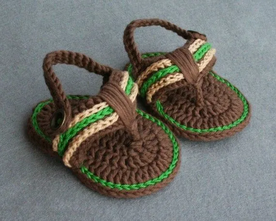 Sandalias de crochet/ganchillo en algodon por atelierbagatela