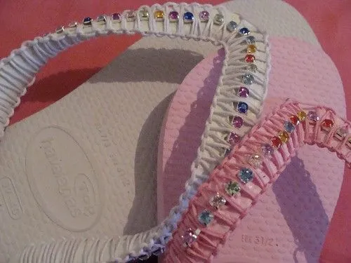 Sandalias decoradas com macrame - Imagui