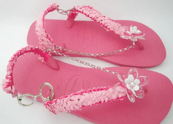 Sandalias decoradas com macrame - Imagui