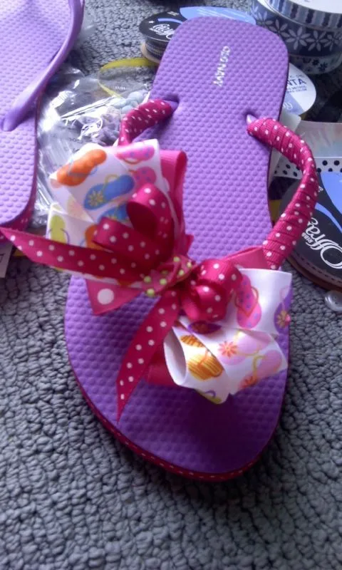 sandalias decoradas on Pinterest | Ribbon Flip Flops, Flip Flops ...