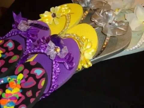 SANDALIAS DECORADAS - YouTube
