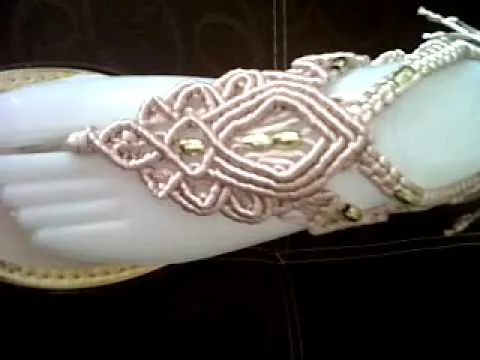 sandalias echas a mano, macrame - YouTube