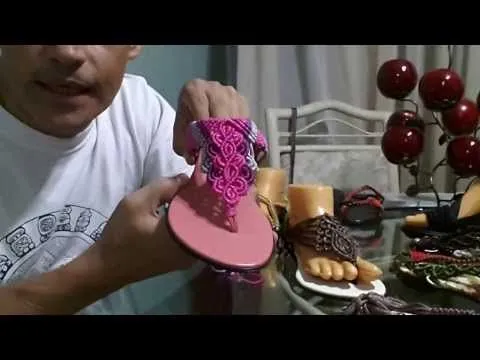 Sandalias hechas con macrame - YouTube