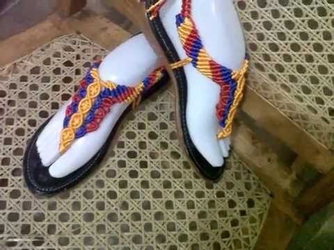 Sandalias hechas a mano, macrame el arte de tejer con las manos ... Sandalias hechas a mano, macrame el arte de tejer con las manos ...