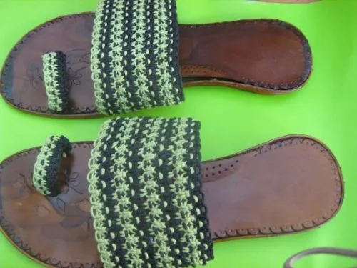 Como hacer sandalias con macrame - Imagui