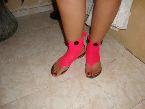 Sandalias tejidas tipo crochet - Imagui
