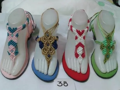 Sandalias Tejidas En Macrame Hermosas | Sandalias decoradas ... Sandalias Tejidas En Macrame Hermosas | Sandalias decoradas ...