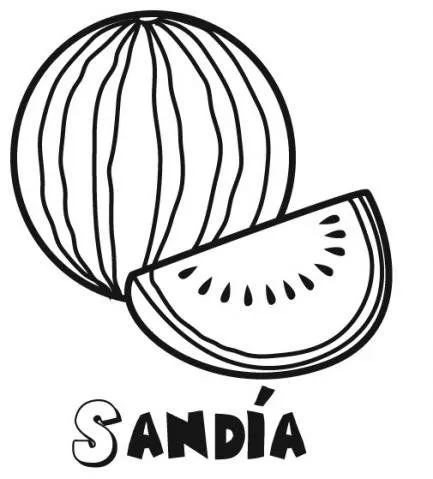 de una sandía, frutas para imprimir y colorear con niños