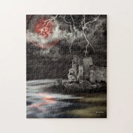 Sangre en el paisaje gótico de la luna puzzles con fotos | Zazzle