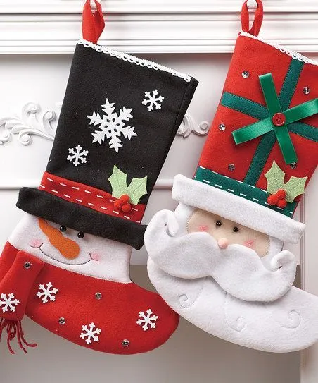 Santa & Snowman Stocking Set | Papa Noel, Stockings and Feltro Santa & Snowman Stocking Set | Papa Noel, Stockings and Feltro