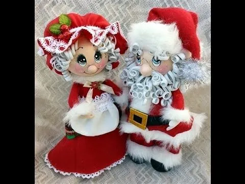 Santa and Mrs.Claus Fofucha Dolls eva foam dolls - YouTube
