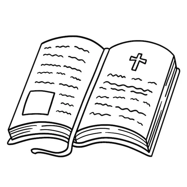 Santa biblia cristiana página para colorear aislada | Vector Premium Santa biblia cristiana página para colorear aislada | Vector Premium