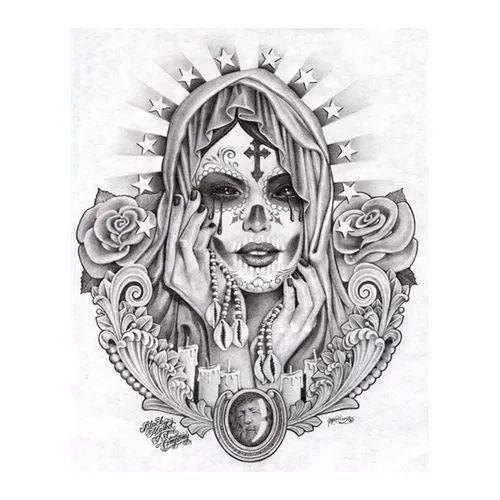Santa Muerte By Mouse Lopez. Prison Drawing. | Chicano art, raza ... Santa Muerte By Mouse Lopez. Prison Drawing. | Chicano art, raza ...