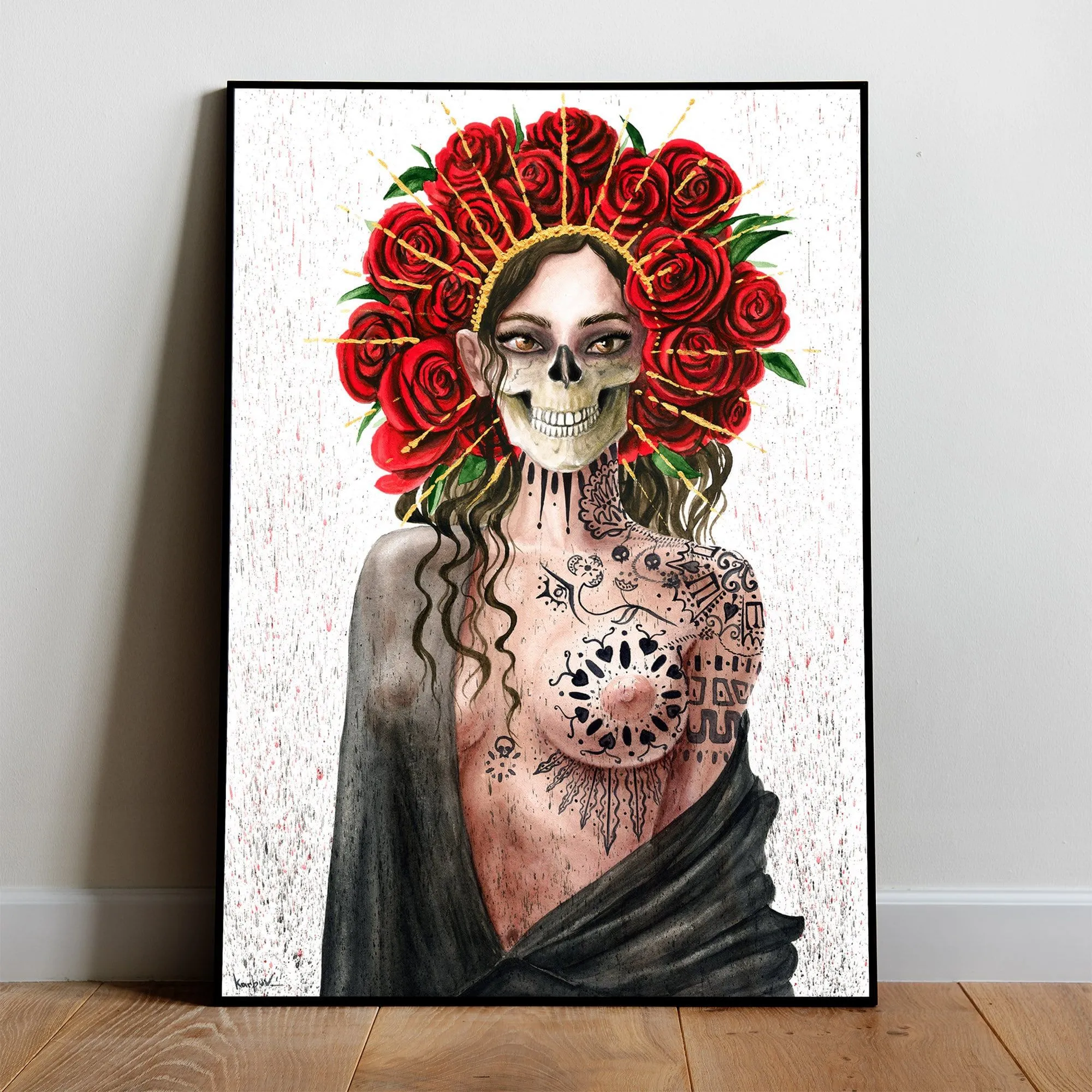 Santa muerte print - Etsy México