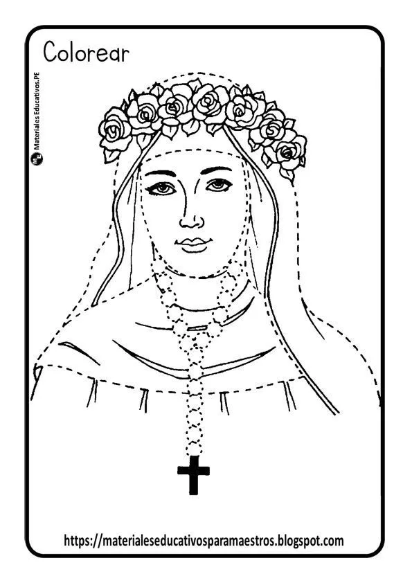 Santa Rosa de Lima para colorear | Imágenes para colorear | Colorear imágenes | Santa rosa, Santos, Imagenes chistosas para whatsapp Santa Rosa de Lima para colorear | Imágenes para colorear | Colorear imágenes | Santa rosa, Santos, Imagenes chistosas para whatsapp