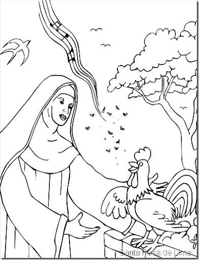 Santa Rosa de Lima dibujos para colorear - pintar y jugar Santa Rosa de Lima dibujos para colorear - pintar y jugar