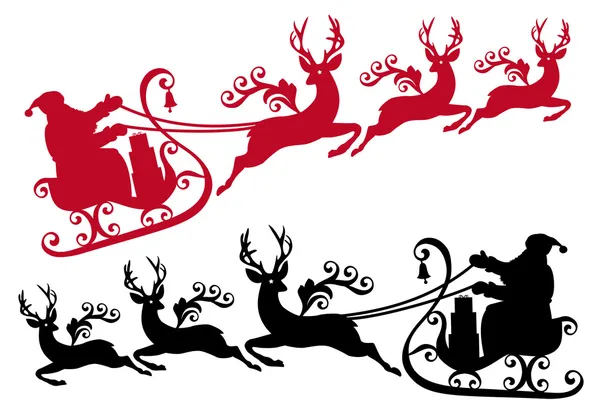 Santa con trineo y renos, vector — Vector stock © beaubelle #4198311 Santa con trineo y renos, vector — Vector stock © beaubelle #4198311