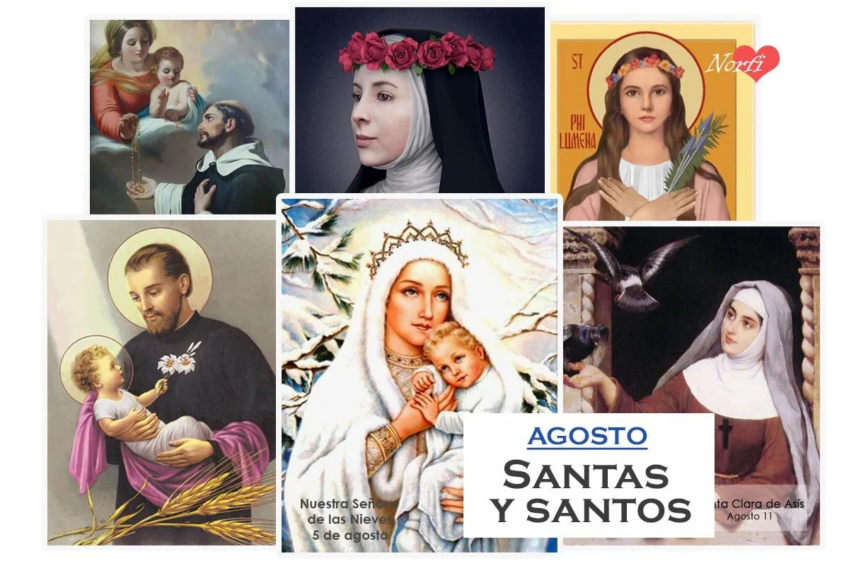 Santas, santos y santoral católico del mes de agosto del 2023 Santas, santos y santoral católico del mes de agosto del 2023