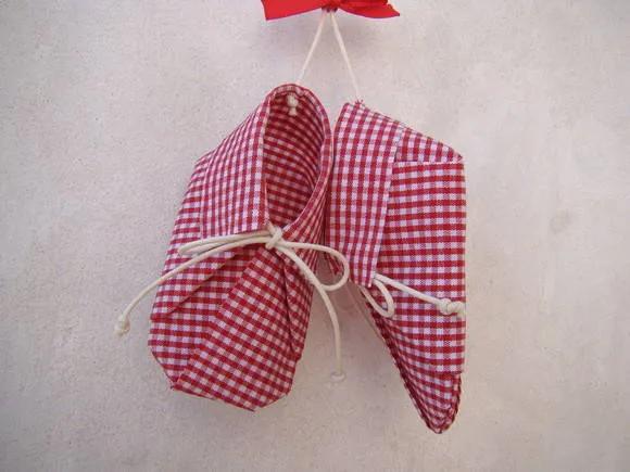 sapatinho de origami tecido-xadrez vm | meemo | Elo7