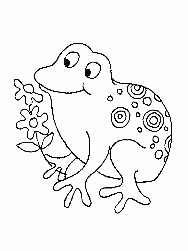 Sapo con flor para colorear ~ Dibujos para Colorear Infantil Sapo con flor para colorear ~ Dibujos para Colorear Infantil