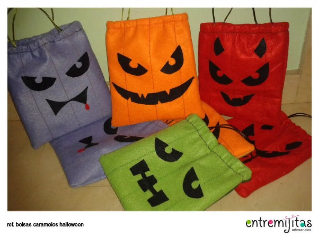 Saquitos para Halloween de fieltro | Manualidades Saquitos para Halloween de fieltro | Manualidades