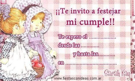 Sarah Kay - Tarjetas de cumpleaños para imprimir - Fiestas infantiles