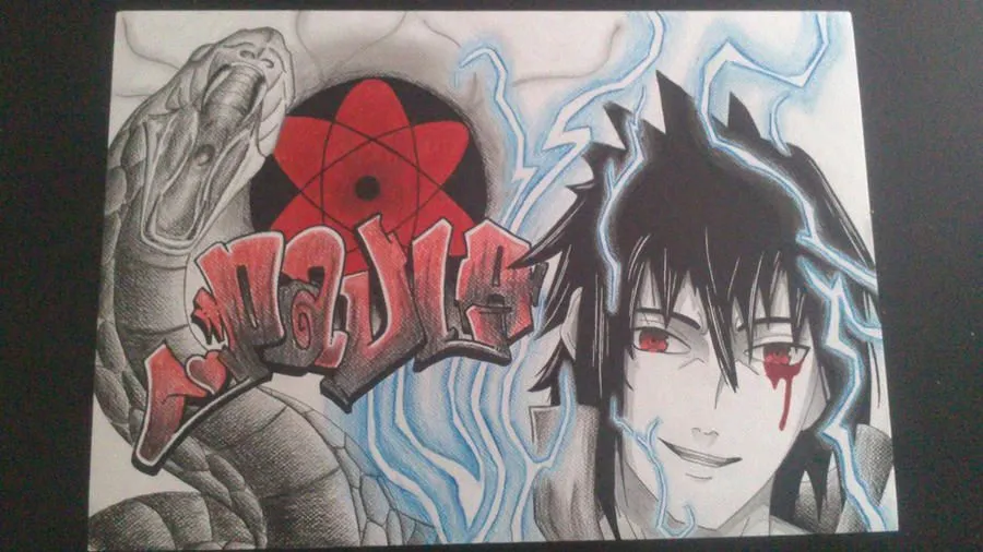 Sasuke Uchiha, Sharingan and graffiti by EvangelionInferno on ...