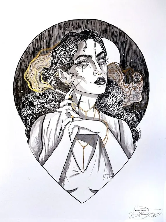 La Sayona Impresión de Arte Inktober - Etsy México La Sayona Impresión de Arte Inktober - Etsy México