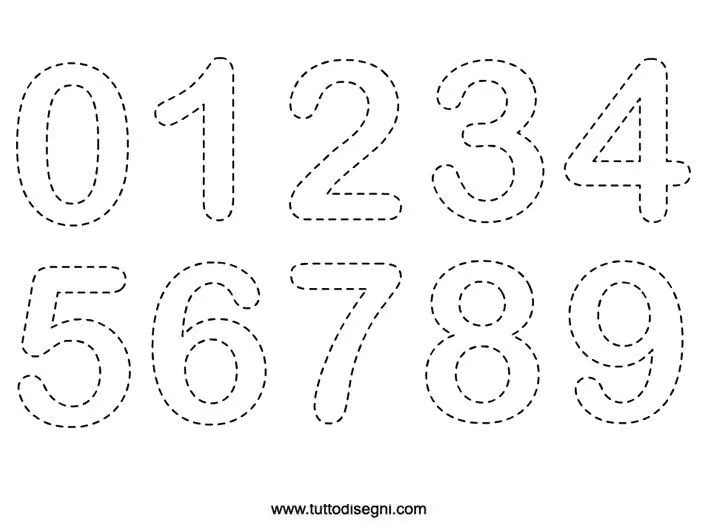 Scheda didattica di pregrafismo - Numeri da colorare - TuttoDisegni.com Scheda didattica di pregrafismo - Numeri da colorare - TuttoDisegni.com
