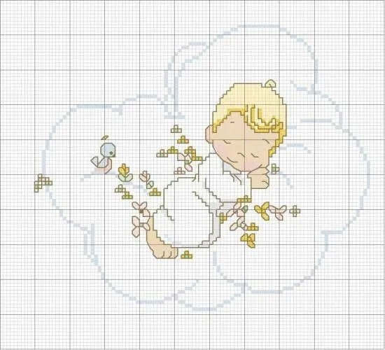 Schema punto croce Bambino Nuvola