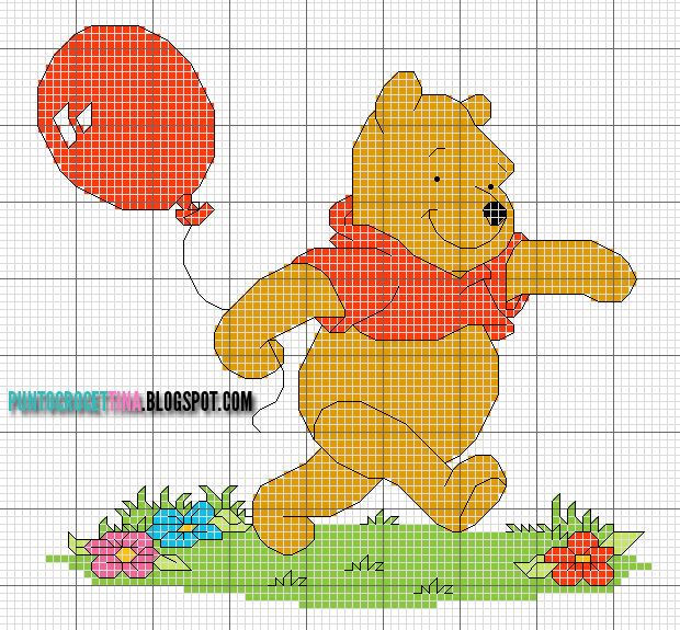 Schema Punto Croce Winnie the Pooh con Palloncino Gratis ... Schema Punto Croce Winnie the Pooh con Palloncino Gratis ...