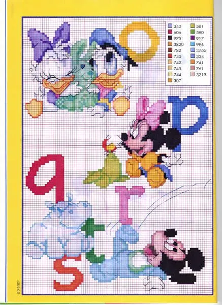 Schemi punto croce - ALFABETO DISNEY- | Pensa&Realizza Schemi punto croce - ALFABETO DISNEY- | Pensa&Realizza