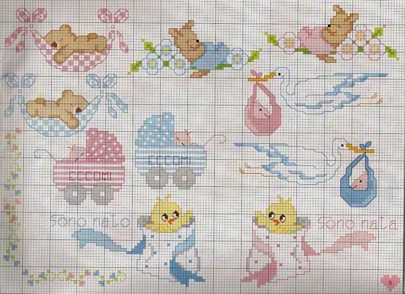 schemi punto croce bambini
