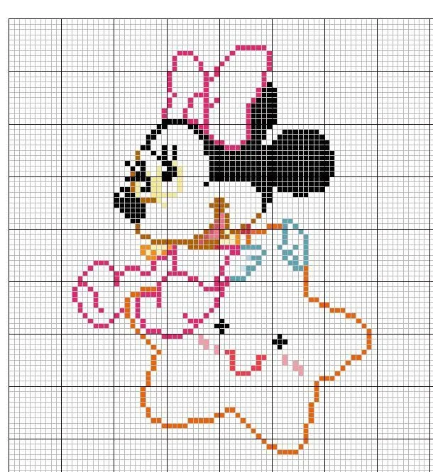 Schemi punto croce: Winnie e Pimpi dormono, Baby Minnie e Neonato Schemi punto croce: Winnie e Pimpi dormono, Baby Minnie e Neonato