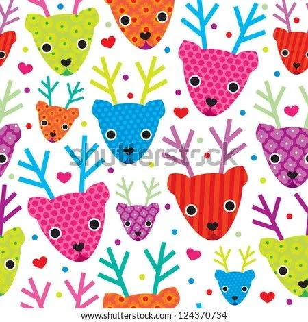 Seamless Retro Deer Kids Pattern Wallpaper Background In Vector ... Seamless Retro Deer Kids Pattern Wallpaper Background In Vector ...