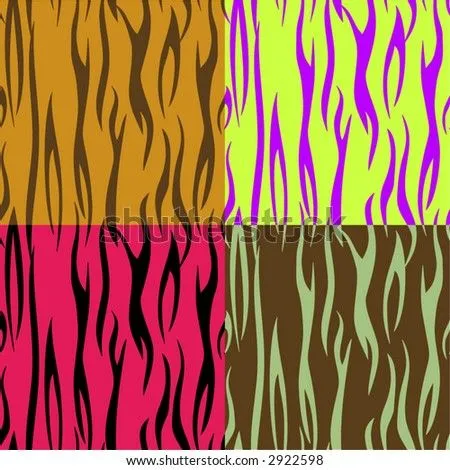Seamless Tiger Animal Print Background In Four Funky Color ... Seamless Tiger Animal Print Background In Four Funky Color ...